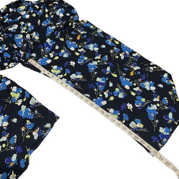 Halogen Crop Pants Wide Leg Black Blue White Floral Elastic Waist Belt 1X - Picture 10 of 14